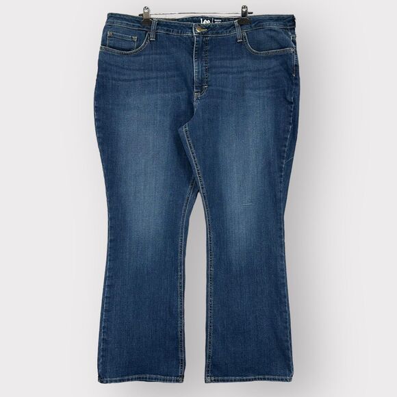 LEE Regular Fit Bootcut Jeans Women Size 24 Blue Mid-Rise Pockets X09‎ - Picture 1 of 16